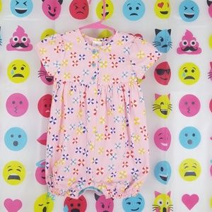 Hanna Anderson CUTIE Pink Candy Romper Sz 80